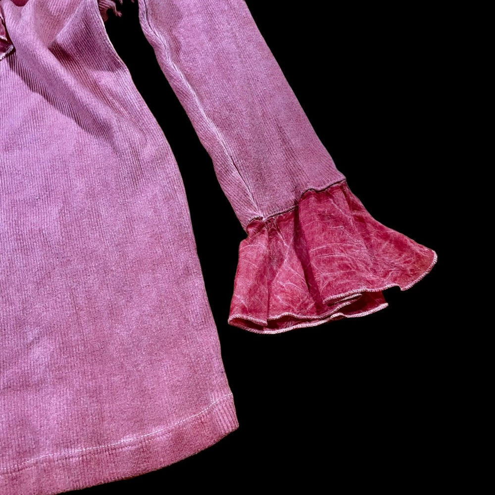 Soft Surroundings Blouse Women's XS Pink 3/4 Sleeve Ruffles - Picture 6 of 15